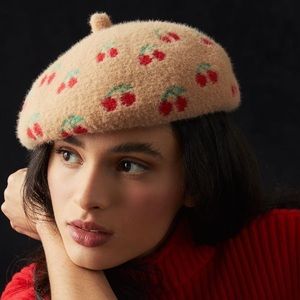 Anthropologie Cherry Beret